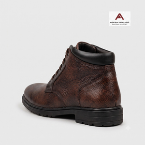 Botas de Tobillo de Cuero para Hombre, Estilo Martin, con Cordones, Punta Redonda, Antideslizantes, Duraderas, Cómodas, para Fiestas y Uso Casual - Product Image 3
