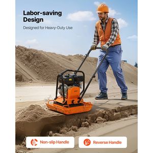 Piastra Vibrante Compattatrice a Benzina da 7 HP 196CC, 5400 VPM, Forza di Compattazione 4440 Libbre, Piastra 23 x 18 Pollici, Compattatore a Spinta Manuale - Product Image 5