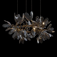 Lustre de fleur moderne OEM personnalisé fleur en céramique finition or branches lustre éclairages pour la maison
