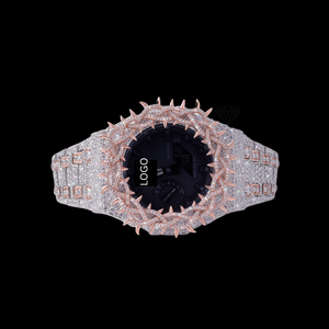 Best Quality Custom Logo Moissanite Diamond <b>Watch</b> Hip Hop <b>Iced</b> <b>Out</b> Luxury Quartz Wristwatch for Wholesale Available For Sale - Product Image 2