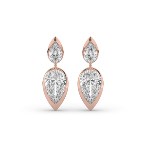 Premium 3.70Ct Lab Diamond Earring Pear Brilliant Cut 14KT Gold Women's Ethnic Unique Style Lightweight IGI Certified Fine - Product Image 3