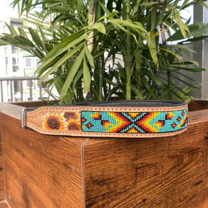 Nouveau collier de chien rembourré perlé en cuir usiné à la main personnalisé en gros colliers pour animaux de compagnie de chat en cuir de vache véritable de luxe personnalisés - Product Image 2