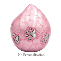 Urne funéraire rose pour bébé et animal de compagnie avec empreinte de patte, porte-cendres personnalisable, gravure sur mesure, durable, capacité de 200 pouces cubes