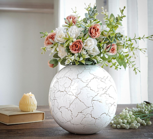 Vase sphérique en métal rond de qualité supérieure, porte-fleurs contemporain, vase décoratif pour la maison, l'hôtel, le restaurant et la décoration de table - Product Image 1