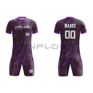 Maillot de football personnalisé imprimé par sublimation, motif écossais, respirant, col en V, manches courtes, uniforme d'équipe scolaire - Product Image 2