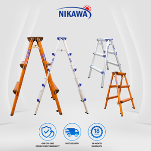 บันไดอลูมิเนียมพับได้ NIKAWA 4 ขั้น 6 ฟุต ล็อคแบบแมนนวล รับน้ำหนักได้ 150 กก. พกพาสะดวก ใช้ในบ้าน อพาร์ทเม้นท์ ซูเปอร์มาร์เก็ต ราคาดีที่สุด - Product Image 3