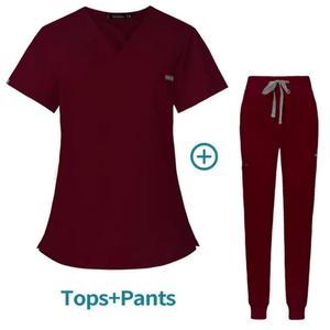 Wholesale Custom Nurse <b>Scrubs</b> Stretchy <b>Plus</b> <b>Size</b> <b>Scrub</b> Jogger Fashion Women Nursing <b>Scrubs</b> Uniforms Sets Nurse - Product Image 2