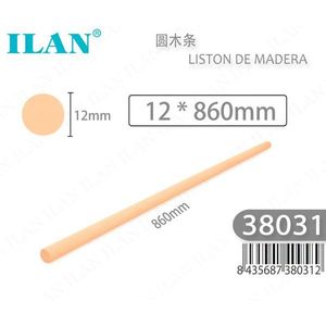 Bande de bois ronde Ilan 12 mm x 860 mm pour travaux manuels et projets de bricolage - Product Image 1