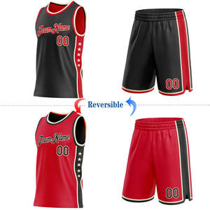 Youth Reversible Basketball Uniform Set Custom Double Side Mesh Jersey Shorts High Quality Kids Team Wear Bulk Supplier OEM/ODM - Product Image 1