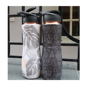 Handmade Ayurvedic Pure Copper Water Bottle Reusable Drinking Bottle Traditional Copper Bottle For <b>Men</b> Women Travel Office Gym - Product Image 6