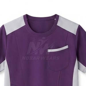 Uniforme Médico de Trabajo con Cuello Redondo Clásico y Manga Corta para Hospital, Clínica y Personal de Salud - Product Image 6