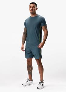 Camisetas de Verano para Hombre, Cuello Redondo, Transpirables, de Seda y Algodón, 220 Gramos, Manga Corta, para Gimnasio, Deporte, Color Sólido - Product Image 4