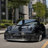 Kit carrosserie complet en fibre de carbone sèche de style TopC pour Porsche 911 992 : pare-chocs avant, ailes latérales, aileron arrière