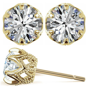 Luxury 18K Gold <b>Earring</b> Round Pear Brilliant Cut Lab Grown Diamond <b>Fine</b> Jewelry <b>Earring</b> for women and girls wear in weddings - Product Image 2