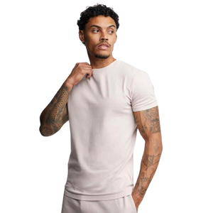 Camiseta de Manga Corta Azul Claro para Hombre, Corte Regular, 100% Algodón Jersey, Cuello Redondo, Color Liso, Tejido de Punto - Product Image 2