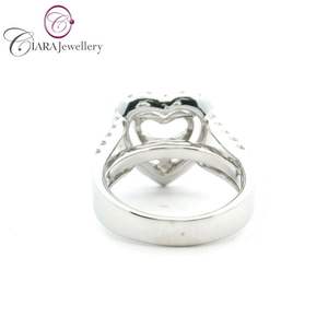 AU750 18K คลาสสิกสีขาวทองสามม้วนสายเพชรธรรมชาติแท้4.00CT รูปหัวใจแหวนยึด - Product Image 3