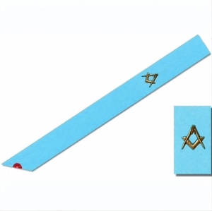 Badge de mode simple brodé à la main avec perles, Rite de Maître Sash Français Groussier - Équerre et Compas - Product Image 1
