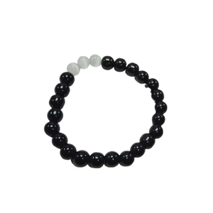 <b>Bracelet</b> Black Agate & Selenite <b>Beads</b> Stone <b>Bracelet</b> Crystal Gemstone Fashion Jewelry <b>Men</b> and Women Gift Energy Meditation - Product Image 4