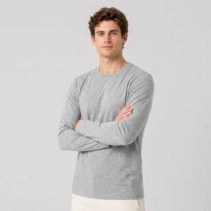 Camiseta Básica de Manga Larga para Hombre, Corte Ajustado, 180GSM, Tela de Rayón Elástica, Transpirable, Prenda Esencial Informal para Primavera y Otoño - Product Image 4
