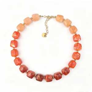 Collier bohème multi-couches noué à la main Zooying, perles en résine et acrylique en forme de nuage, bijou fantaisie exagéré pour femme, Noël - Product Image 3
