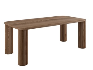 Ensemble de salle à manger scandinave moderne en bois, table rectangulaire avec chaises à dossier en rotin pour la salle à manger à domicile - Product Image 3