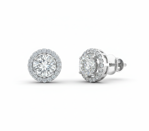 Pendientes de Diamantes Redondos para Mujer, Diamantes Cultivados en Laboratorio - Product Image 2