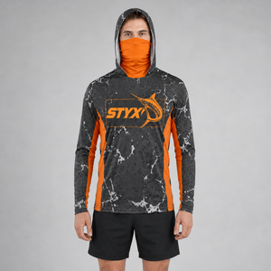 Full Sublimation Fishing <b>Hoodie</b> With Face Mask Men's UPF50+ Quick Dry Long Sleeve Summer Fishing Shirt Custom Logo Wholesale - Product Image 3