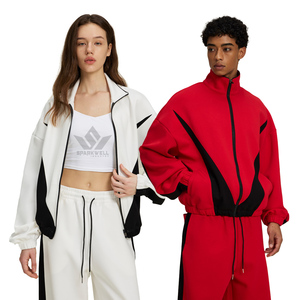 Conjunto Deportivo Unisex con Bloques de Color, Chaqueta con Cierre Completo y Pantalones Jogger, 380G Poliéster, Corte Holgado, Ropa Deportiva Informal para Otoño - Product Image 2