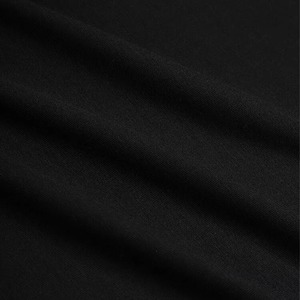 T-shirt en jersey de spandex noir pour homme, manches raglan, col rond, uni, coupe décontractée, tissu tricoté respirant - Product Image 3