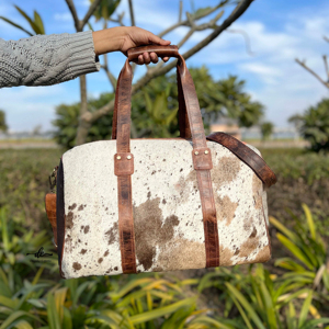 กระเป๋าหนังวัวแท้สไตล์วินเทจ  แบบมีซิป  ขนาดใหญ่ 36-55 ลิตร  สำหรับเดินทาง  LHDB-0027 - Product Image 1