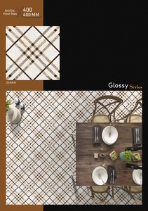 Carreaux de sol en céramique 400x400, carreaux de céramique brillants, carreaux de céramique géométriques, carreaux de sol imprimés numériquement, carreaux de sol décoratifs en céramique - Product Image 3