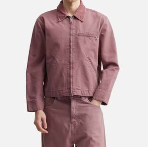 เสื้อแจ็คเก็ตทำงานสไตล์ฝรั่งเศสสำหรับผู้ชายแบบขายส่งสั่งทำได้, เสื้อโค้ทผ้าทวิลสีชมพู OEM ทนทาน เหมาะสำหรับงานหนัก ชุดยูนิฟอร์ม เสื้อคลุมทำงาน - Product Image 6