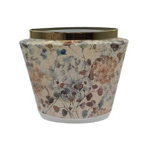 Pot en verre imprimé floral avec couvercle, pot de rangement décoratif, vase en verre de luxe à motif floral pour la décoration de la maison et la mise en scène de la table - Product Image 3