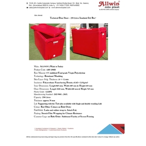 97L Square ABS <b>Ice</b> Cooler Box Thick Insulation Insulated Cold Storage <b>Chest</b> Red Picnic Delivery Use - Product Image 2