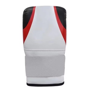 White Red Black Boxing Training Gloves <b>Velcro</b> Wrist Closure Breathable Adult Martial Arts Gear - Product Image 2