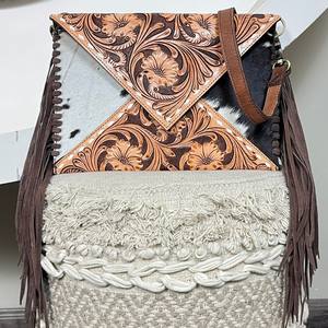Manufacturer New Arrival Hot Selling Hand Tooled Leather Fashion Western Handbags Custom Luxury Designer Fringe Purse for Women - Product Image 5