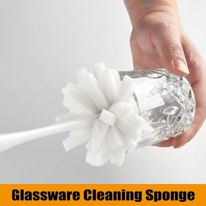 Confezione da 3 spazzole per la pulizia di bottiglie e piatti in vetro con manico per la pulizia con spugna - Product Image 3