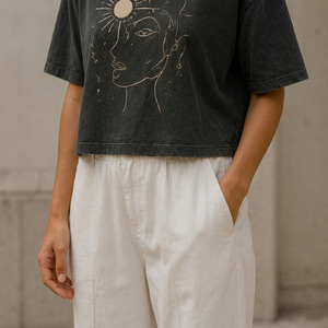 T-shirt ample pour femme en coton biologique 100% jersey simple, décontracté, été - Product Image 6
