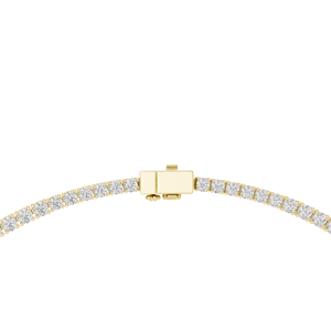 Collar de tenis con moissanita redonda de corte ovalado y diamantes graduados DEF VVS, plata 925, oro puro de 10K y 14K, joyería de boda para mujer - Product Image 5