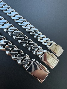 Bracelets chaîne à maillons en argent sterling 925 plaqué or blanc, unisexe, de luxe, style hip-hop, avec moissanite VVS glacée de 10 mm, 12 mm, 14 mm - Product Image 5