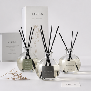 ขวดแก้วใสทรงกลมตกแต่งหรูหรา AIKUN สำหรับน้ำหอมปรับอากาศในบ้าน กลิ่นหอมแบบก้านไม้หอม เหมาะสำหรับตกแต่งภายใน - Product Image 2