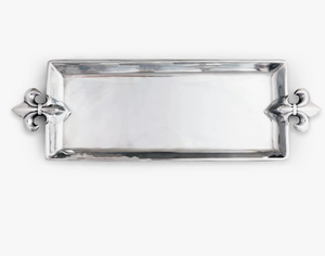 Plateau de service rond en métal argenté poli de haute qualité avec poignées, design orné, compatible lave-vaisselle et micro-ondes, pour restaurant et usage domestique - Product Image 4