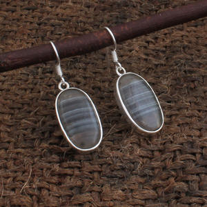 Pendientes de Fluorita Ovalada Natural al por Mayor, Pendientes de Plata de Ley 925 con Piedras Preciosas para Mujer, Joyería Fina a Precio de Fábrica - Product Image 2