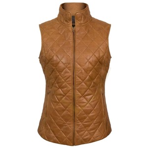 Stylish <b>Women</b> Genuine Leather Vest Premium Lambskin Fashion Biker <b>Waistcoat</b> Custom OEM Wholesale Service 2026 - Product Image 1