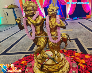 Mariage hindou Radha Krishna Statue pour entrée Foyer de mariage traditionnel décor FRP Statues Radha Krishna Statue pour entrée - Product Image 4