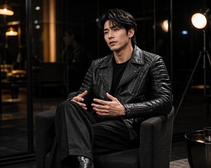 แจ็คเก็ตหนังสีดำคุณภาพสูงระดับพรีเมียมสำหรับผู้ชาย ดีไซน์หรูหราและเท่มาก - Product Image 1