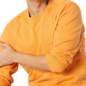 Sweat-shirt décontracté unisexe à col rond avec logo frontal, coupe ample, couleur jaune moutarde, en polaire chaude, pour hommes et femmes, automne - Product Image 3