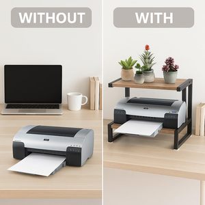 Soporte de Madera para Impresora con Estante de Almacenamiento, Organizador de Escritorio, Mesa Auxiliar para Impresoras, Plantas y Suministros de Oficina - Product Image 5