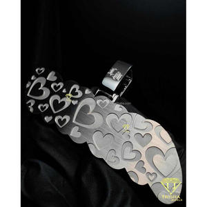 <b>Custom</b> Cursive <b>Name</b> Pendant With Pink VVS Moissanite Diamond In 925 Sterling Silver Iced Out Hip Hop <b>Necklace</b> Luxury Jewelry - Product Image 2