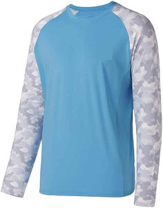 เสื้อตกปลาแขนยาวผู้ชาย ป้องกันรังสียูวี แห้งเร็ว ระบายอากาศได้ดี สีพื้น โพลีเอสเตอร์ 100% UPF 50 รับผลิตโลโก้ตามสั่ง ขายส่ง - Product Image 6